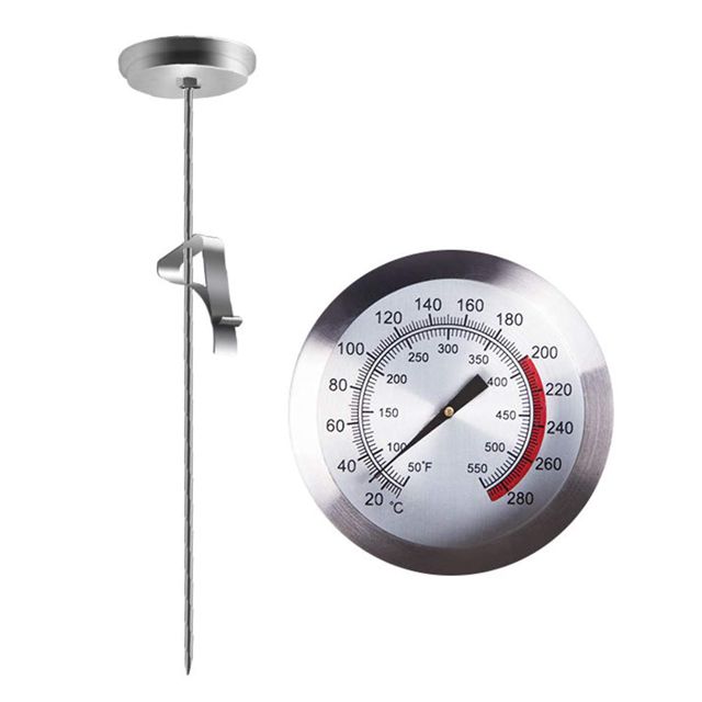 Thermomètre Cuisine à Aiguille 23cm en Acier Inoxydable, Portable