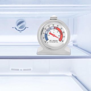Annadue Thermomètre de Congélateur à Grand Cadran en Acier Inoxydable, Outil de Jauge de Température de Réfrigérateur, Thermomètre de Réfrigérateur pour Congélateur de Cuisine