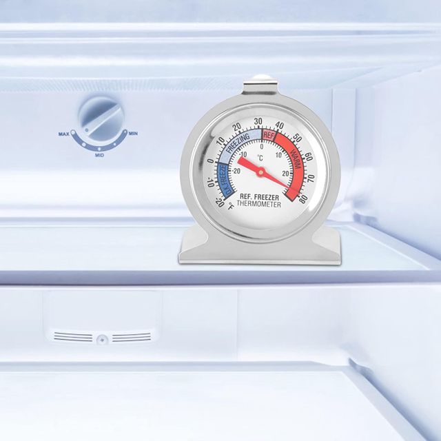 Annadue Thermomètre de Congélateur à Grand Cadran en Acier Inoxydable, Outil de Jauge de Température de Réfrigérateur, Thermomètre de Réfrigérateur pour Congélateur de Cuisine