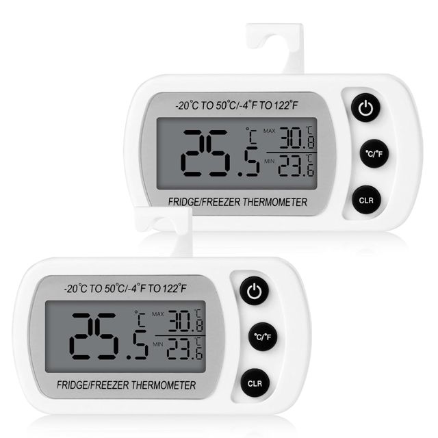 Cozary Thermomètre Frigo et Réfrigérateur 3 Pièces avec LCD et Aimant