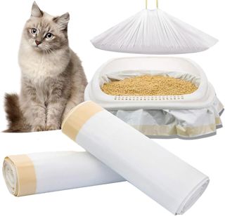 30 Litière Chat Sac XL 115x45cm,Sacs Poubelles Épais Anti-Fuite avec Cordon