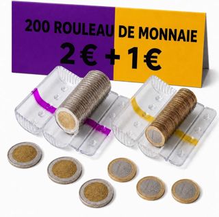 AF® - Mix de 200 blisters pour pièces | 25 par valeur : 1, 2, 5, 10, 20 et 50 centimes, 1 et 2 euros | Rangement de monnaie