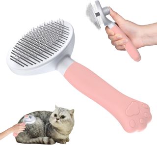 Zivacate Brosse Chat Brosse Chien[Prise ergonomique & nettoyage en un clic& Patented Design] Outil pour chiens/chats/lapins à poil court et long, Chien Accessoires(Bleu)