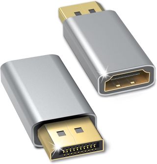Lot de 2 Adaptateurs DisplayPort vers HDMI 4K@60Hz/ 2K@60Hz/ 1080P@120Hz, Adaptateur DisplayPort vers HDMI Compatible avec Dell, HDTV, Projecteur, Moniteur, AMD, GPU, NVIDIA