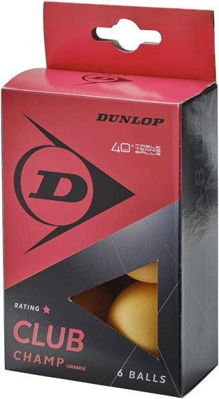 Dunlop Club Champ Balles de Tennis de Table, Lot de 6, Entraînement