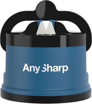 AnySharp Aiguiseur de couteaux, sécurité mains libres, Argent