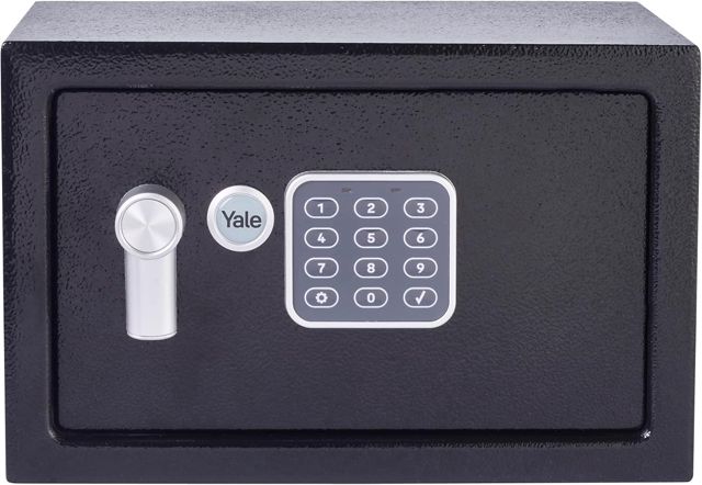 Yale Coffre-Fort Électronique - Small 8.6L - Serrure 100 000 Combinaisons, verrou électronique Code 3 à 8 Chiffres - Dimensions 20x31x20cm YSV/200/DB2