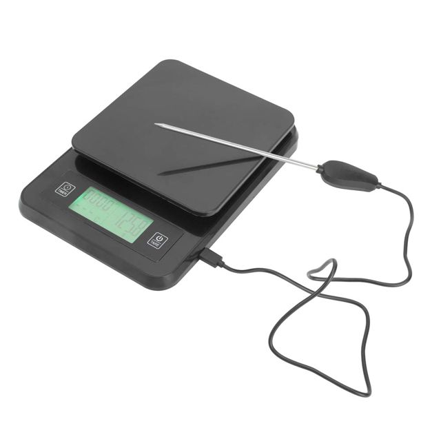 Balance de Cuisine Numérique 3kg/0.1g, Sonde de Température et Minuterie
