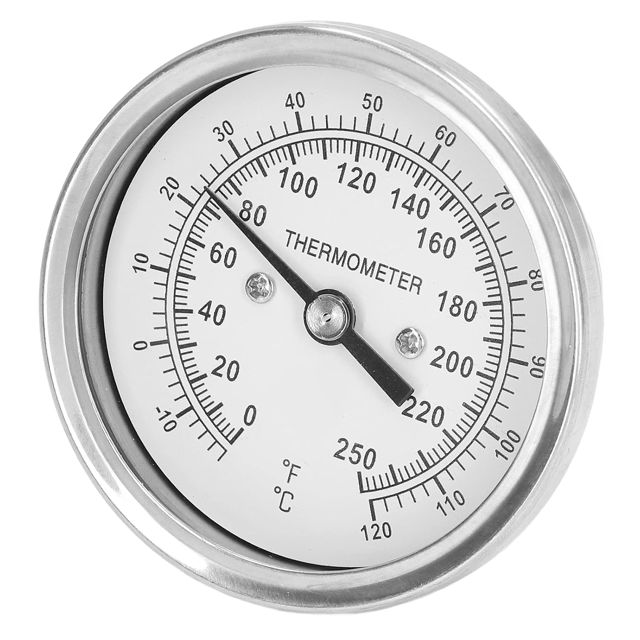 Yctze Thermomètre à cadran bimétallique - -18 à 120 ℃ Jauge de température pour four et barbecue avec construction en acier inoxydable
