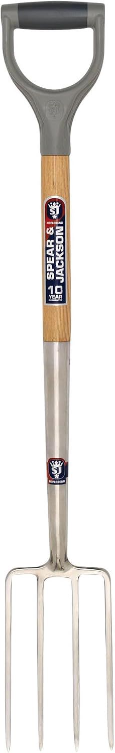 Spear & Jackson 1561BF Fourchette à bordures de jardin Neverbend en acier inoxydable