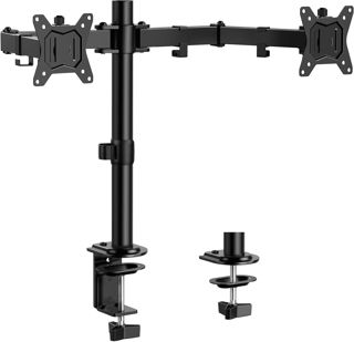 ErGear Support Ecran PC 2 Ecran pour Moniteurs de 13-32 Pouces - Bras Ecran PC Réglable en Hauteur, Rotatif et Pivotant, Inclinaison ±45°, Charge Maximale 8kg, VESA 75/100
