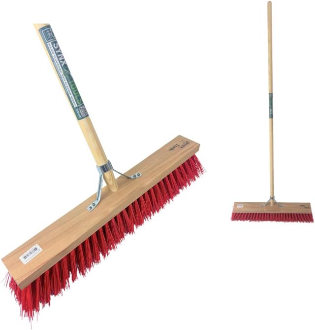 Balai extérieur 60cm - Balais - Balai de Rue Poils en Plastique - Nylon -Manche à Balai - Balai extérieur - Acier 150 cm