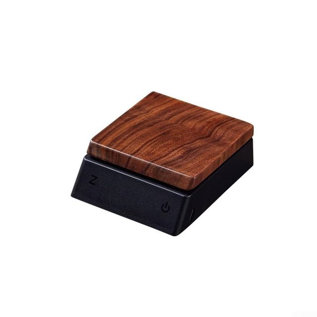 Balance de cuisine électronique en bois de noyer avec précision de 0,1 g, rechargeable avec cuillère doseuse intégrée, commande tactile, compacte et portable pour une pesée précise