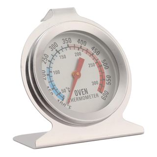 Alomejor Thermomètre de Four en Acier Inoxydable, Compteur de Température Précis pour la Cuisson, Crochet de Cuisinière à Gaz, Installation Facile pour Fournitures de Cuisine