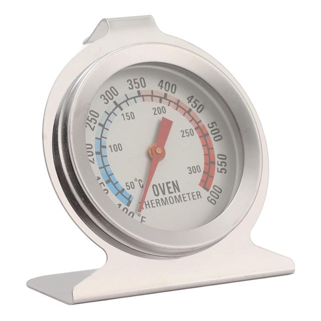 Alomejor Thermomètre de Four en Acier Inoxydable, Compteur de Température Précis pour la Cuisson, Crochet de Cuisinière à Gaz, Installation Facile pour Fournitures de Cuisine