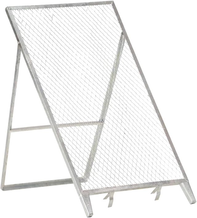 vidaXL Tamis de Jardin Crépine de Jardin Grille de Compostage Grille à Compost Tamis de Fixation pour Brouette Acier Galvanisé 60x85x89 cm