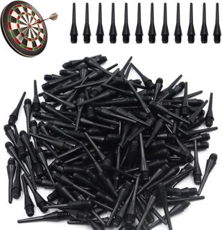 200 Pièces Pointe Plastique pour Flechette Noir Fléchettes Pointe Plastique Flechettes pour Cible Electronique Embout Flechette Pointe Plastique pour Amateurs Fléchettes