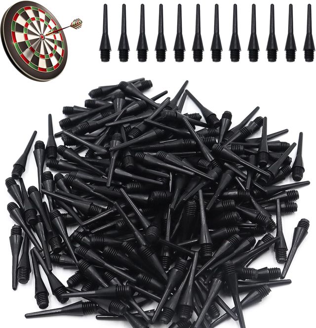 200 Pièces Pointe Plastique pour Flechette Noir Fléchettes Pointe Plastique Flechettes pour Cible Electronique Embout Flechette Pointe Plastique pour Amateurs Fléchettes