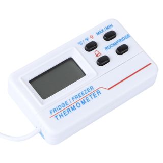 MAGICLULU Thermomètre Numérique Affichage Température pour Réfrigérateur Alarme de Température Haute et Basse, Plastique Blanc, Haute Stabilité pour Usage Cuisine
