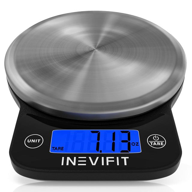 INEVIFIT Balance DE Cuisine NUMÉRIQUE, Balance Alimentaire Multifonction Haute Précision Noir Grand 6,3"