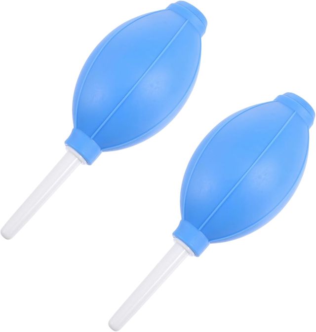Soufflet Dépoussiéreur Ovale Bleu en Silicone 2 Pièces