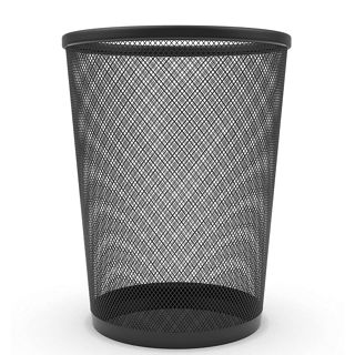 Zuvo Corbeille à Papier Métal Noir, Poubelle de Bureau Ronde en Maille