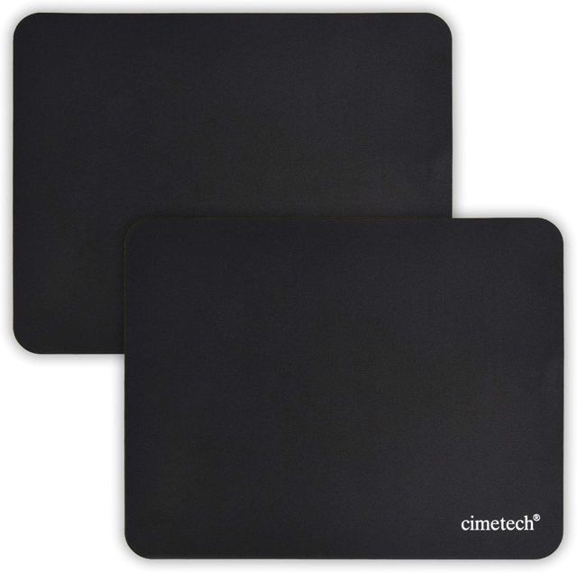 cimetech Tapis de Souris Mousepad de Bureau 23 x 18 cm Ultra Mince Base en Caoutchouc Antidérapante Lavable la Vitesse et la précision Améliorées pour PC, Ordinateur, Travail -Noir