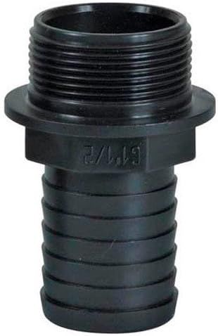 Ribimex PRRAC112X40 Raccord rainuré, plastique, M, 1" 1/2/40, noir, 9 x 6 x 6 cm