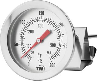 Thermometer World Thermomètre pour huile de friture en acier inoxydable avec clip 150 mm