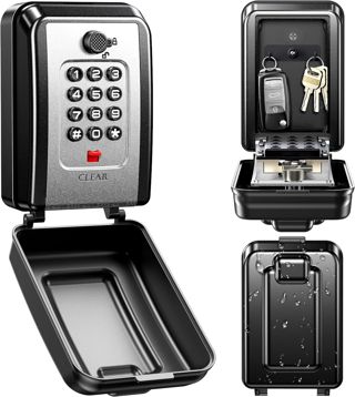 ISEYOU Boite a Clef Murale, Boite a Clefs Securisee Exterieur avec Code 12 Chiffres, Grande Capacité & Résistant aux Intempéries, Cofre Fort a Cle Robuste pour Maison, Garage, Bureau et Jardin