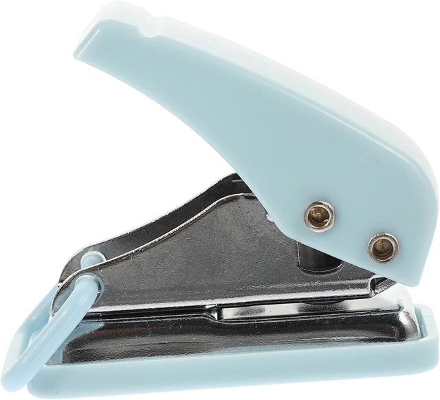 Artibetter Mini Perforatrice Monotrou Portable Bleu, Agrafeuse De Bureau Créative Pour Étudiants, Fournitures Scolaires Compactes, Usage Bureau Et Scolaire, Usage Quotidien