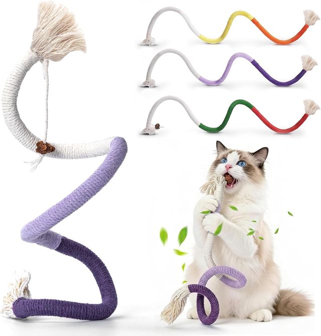 Jouet Chat, Jouet de Dentition Chaton, Jouet Herbe a Chat, Jouet a Macher Chat, Jouets de Soins Dentaires pour Chats, pour Interagir Et Nettoyer Les Dents
