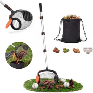 HAUSPROFI Ramasse Noix avec Manche (40-110cm), Ouverture Latérale à Pédale