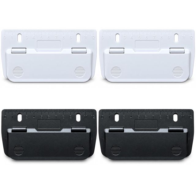 Lot de 4 mini perforatrices de poche pour classeur à 2 trous avec échelle