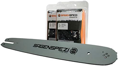 Sägenspezi Guide de 35cm 3/8"P 1,3mm et 2 chaînes à gouge semi-carrée pour Stihl 009 010 011 012 015