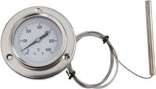 Thermomètre de four industriel en acier inoxydable avec sonde 0-600 C Câble de 1,5 m pour la cuisine, la cuisson, la chaudière, la surveillance de la température