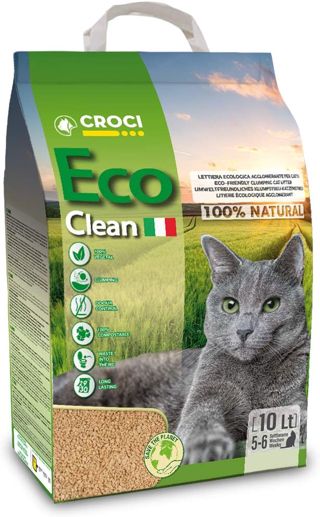 Croci Eco Clean 10L - Litière agglomérante végétale pour Chats