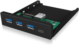 ICY Box USB 3.0 Face Avant, 1x USB-C, 3X USB-A, 3, 5 Pouces Interne, métal, Noir