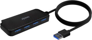 AISENS - A106-0714 - Hub USB 3.0, Type A/M-4XType A/H, Noir, 60 cm