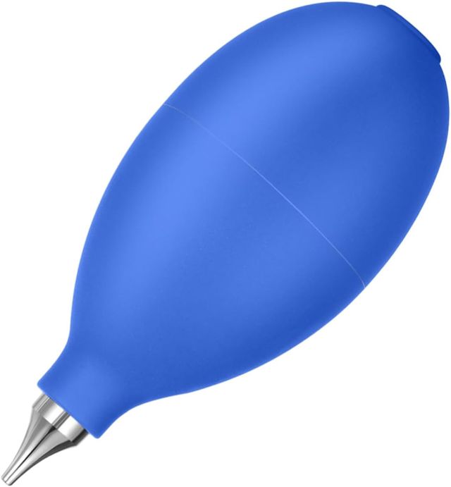 Soufflet de Nettoyage Bleu en Caoutchouc pour Lentilles et Écouteurs