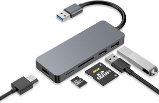 USB A Hub, 5 IN 1 Adaptateur USB A HDMI pour portables et bureau Win & Mac