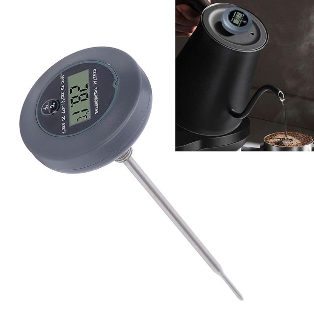 Bewinner ‌Thermomètre Numérique QuickChef 48MP |Sonde à Lecture Instantanée, étanche IP65, en Acier Inoxydable 304 de qualité Alimentaire pour le café, le Lait, le Barbecue et la Cuisine