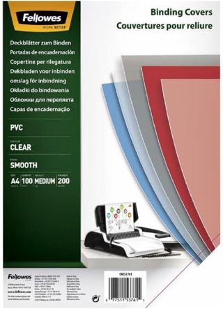 Fellowes 5376001 Couvertures de reliure A4 transparentes PVC 150 microns 15/100e