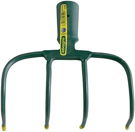 LEBORGNE - Croc à Fumier 4 Dents Douille Sans Manche - Outillage de Jardin - Crocs - Pour Griffage, Aération, Nivellement et Rassemblement Végétaux - Acier Forgé et Trempé