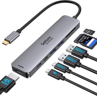 SELORE Adaptateur USB C, Hub USB C HDMI 4K Multiport pour MacBook Pro/Air