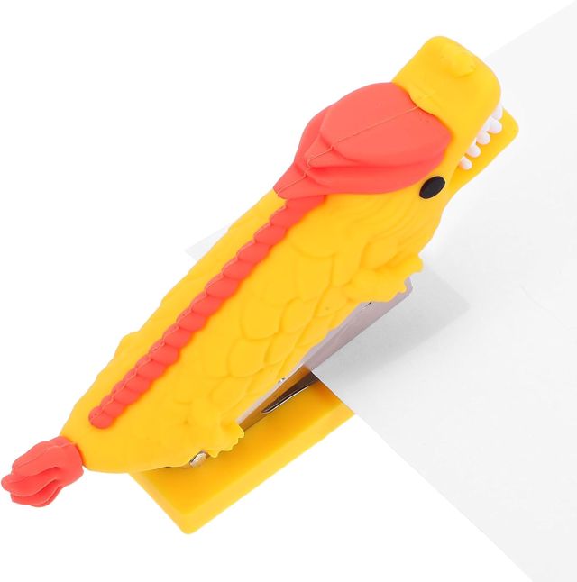 Agrafeuse Mignonne Dragon Jaune Portable pour Garçon et Filles, Mini Bureau