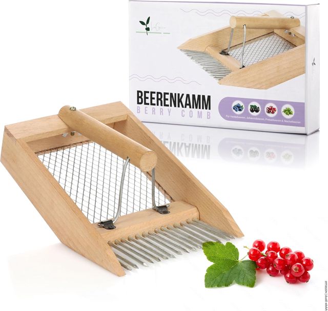 Peigne à baies en bois – Récolte sans effort pour les amateurs de jardin, myrtilles, framboises, mûres, groseilles, aronia