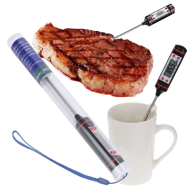 Dpofirs Stylo de Température Liquide de Cuisine, Moniteur de Température pour Les Aliments, Thermomètre de Cuisson des Aliments, Cuisine Appropriée pour la Cuisson des Aliments
