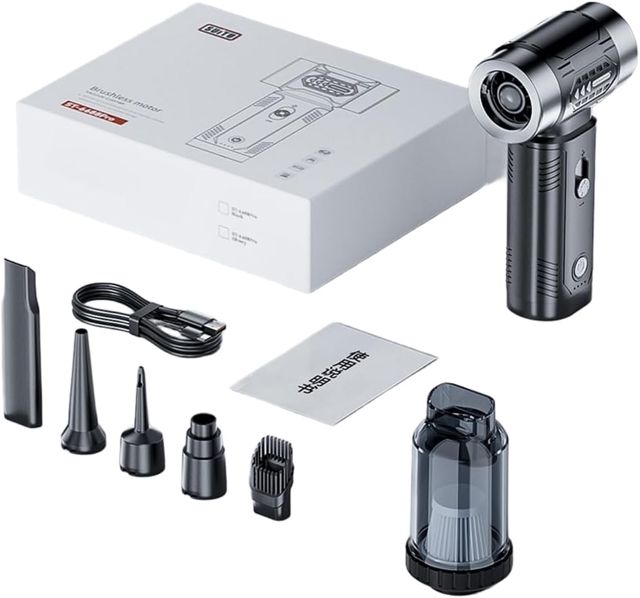 Souffleur turbo portatif 100 K tr/min pour mini dépoussiéreur pour nettoyage de PC, clavier, dépoussiérage, compresseur d'air électrique sans fil, 5 V, rechargeable par USB, noir