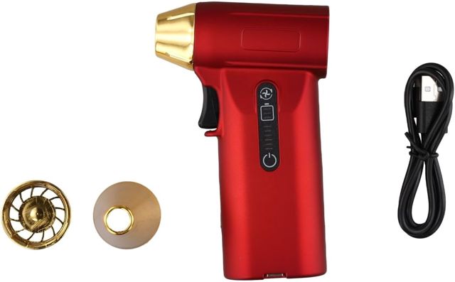 Lot de 1 dépoussiéreur électrique 130 000 tr/min 200 W Turbo Souffleur USB-C rechargeable pour clavier, voiture, console, bureau, maison, dépoussiérage (noir)
